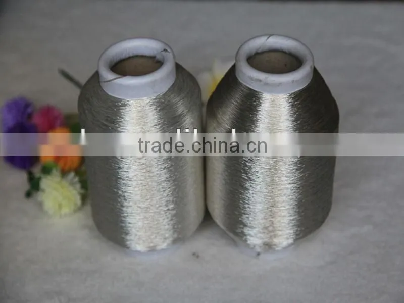 silver and gold metallic yarn for knitting weaving