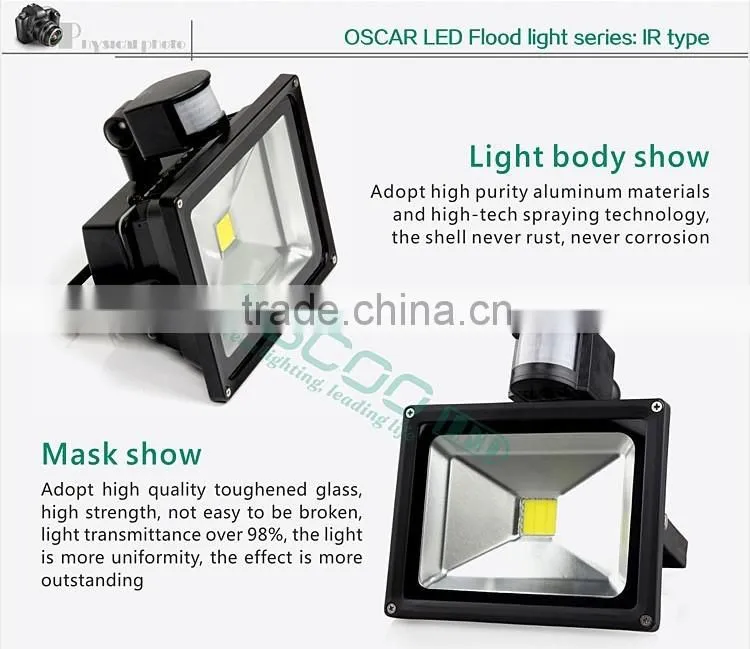 Outdoor IP65 IR/RF RGB PIR Motion Sensor Security LED Floodlight 10W