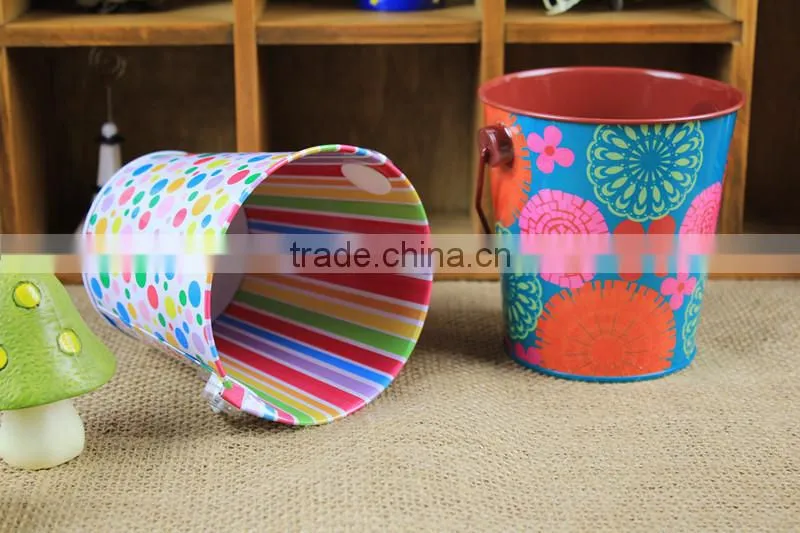 mini fancy bucket collection tin box