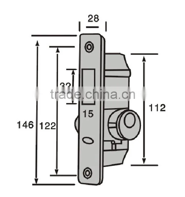 Good quality iron or zinc alloy material sliding glass door lock for sliding glass door