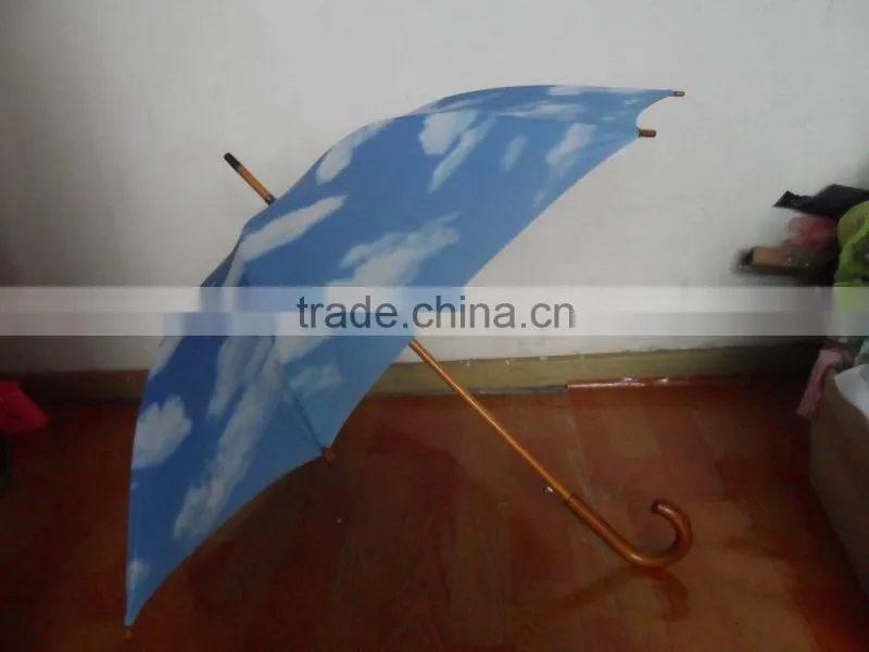 auto promotional umbrella with wooden handle