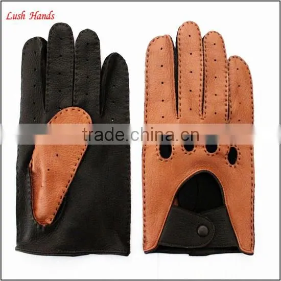 Men's driving leather gloves goatskin handmade leather gloves