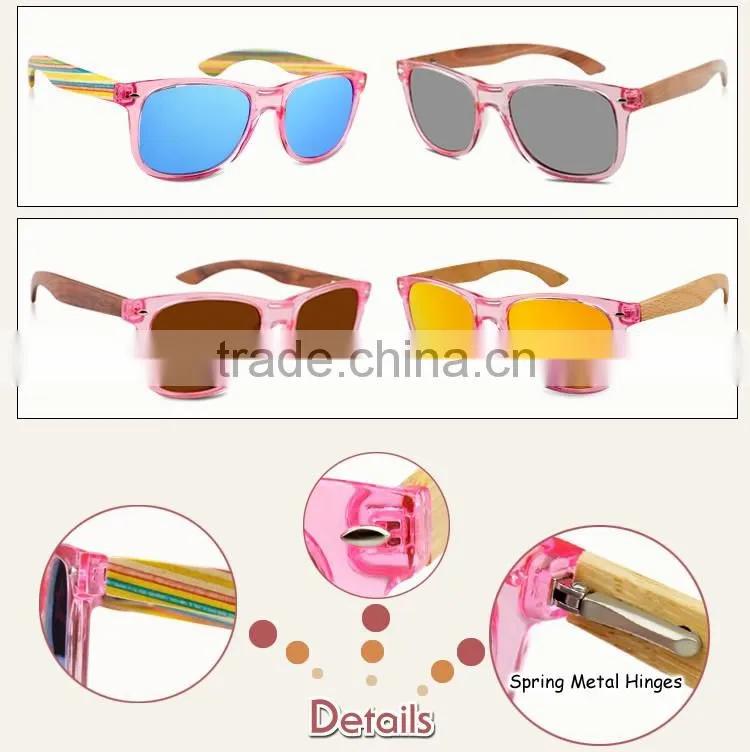 Custom polarized wooden sunglasses cheap wooden sunglasses mirror/revo lens