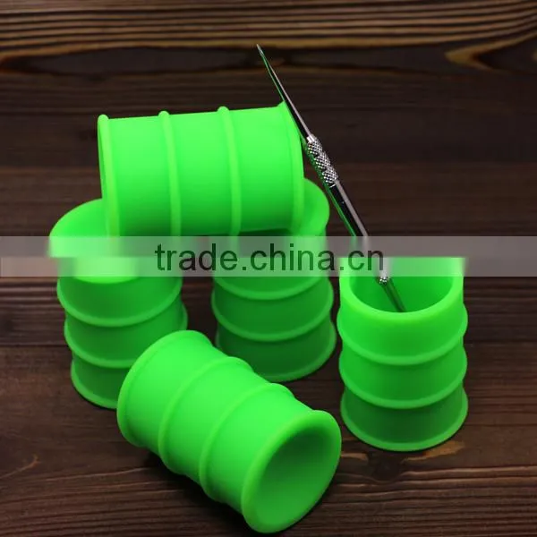 Wholesale silicone container for wax butane hash bho silicone oil drum slick silicone dab barrel
