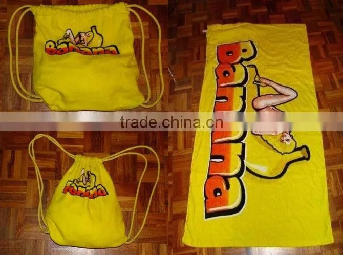 Wholesaler Custom Reactive Beach Towel Backpack