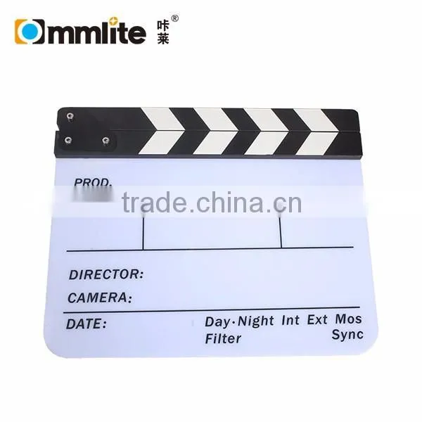 Acrylic Plastic Dry Erase Director's film clapboard (9.85x11.8 inch) with White/Black sticks