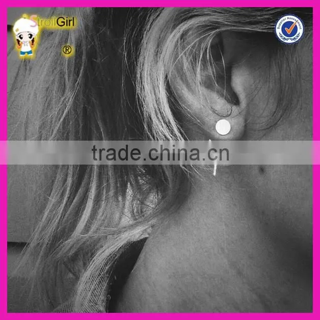 Wholesale gold plating square earrings, women square ear jacket, minimalist ear cuff