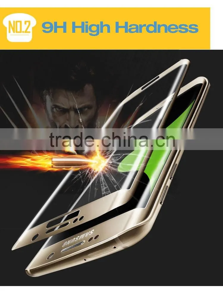 2016 Perfect Silk Print Colors Full Cover Screen Protector For Samsung Galaxy S7 Edge Curved Tempered Glass.