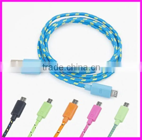 1m Round Braided Textile Electrical usb Cable/Wire/Pulley Cord 2 wires