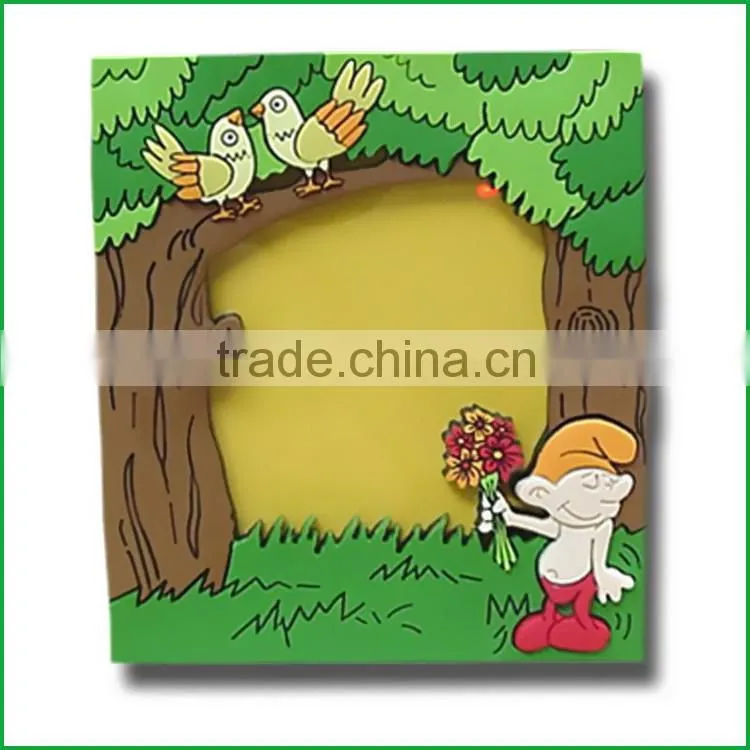 2015 new design of plastic magnet photo frame