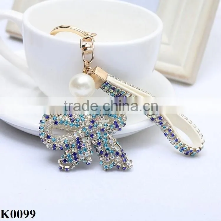 Unisex high-grade keychain beauty gift wholesale bow hang pendant K0099