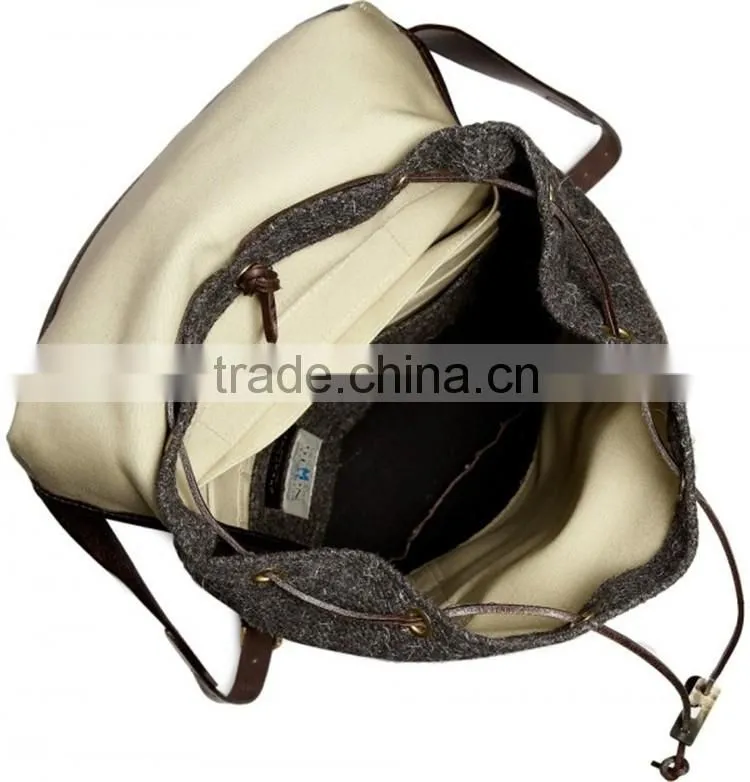 backpack canvas rucksack fashion design leather strap outdoor mens backpack
