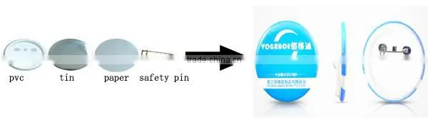 China product hot sale colorful round custom plastic pins round badges