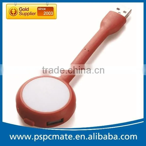 mini round usb 4ports usb hub with 4 LED lamp for laptop notebook