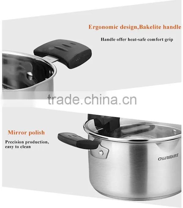 Induction PP handle cooking pots stainless steel stock pots