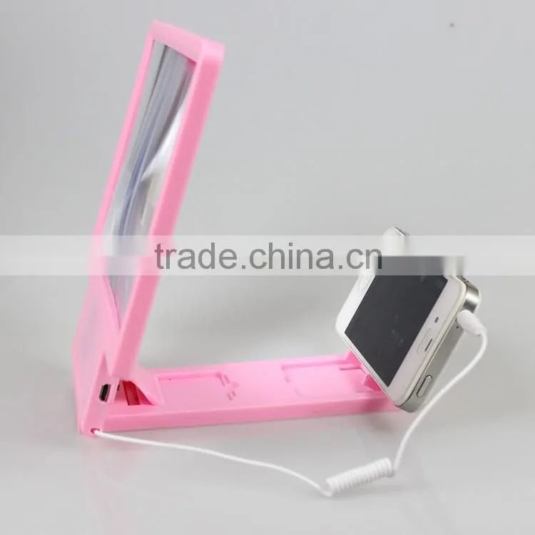 Portable Foldable mobile phone 3d screen magnifier hd with speaker