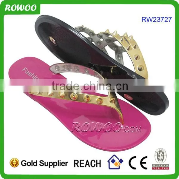 hot selling ladies fancy flat sandal pvc jelly fashion sandals