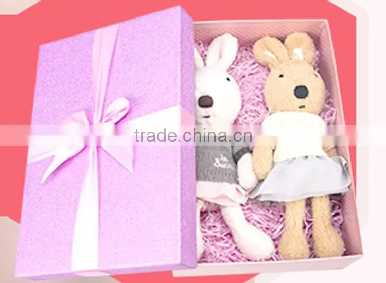 Fashion design paper gift box with lid/ribbon/bowknot elegant gift box