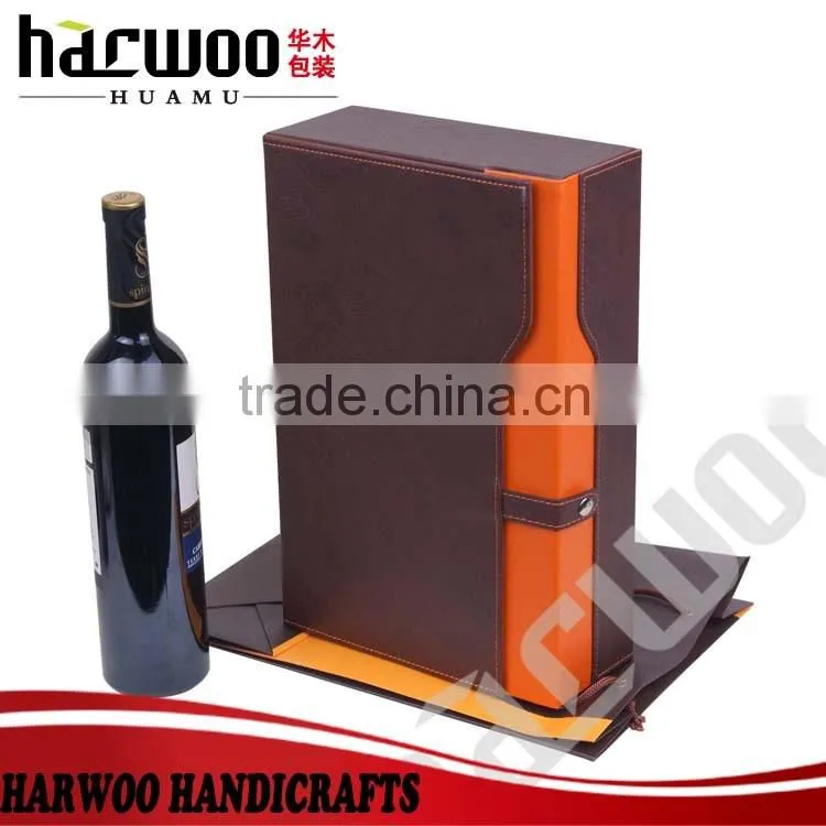 PU leather wine packaging box,custom pu wine storage box,hot popular pu wine storage box