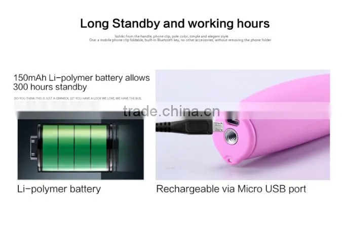 2016 New Factory Monopod Bluetooth Selfie Stick with Bluetooth Shutter Button