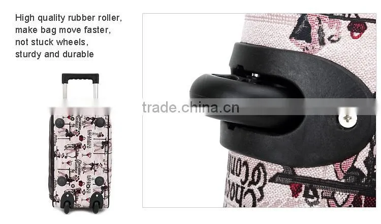 Fashionable colourful travel trolley luggage bag travel world luggage trolley bag
