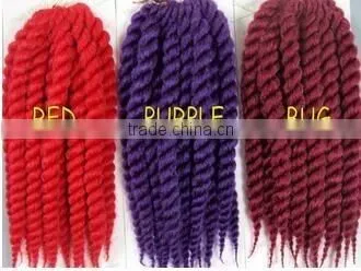 High Quality 12" 24'' 2X Havana Mambo Twist Braids With Synthetic Crochet Hair Extension