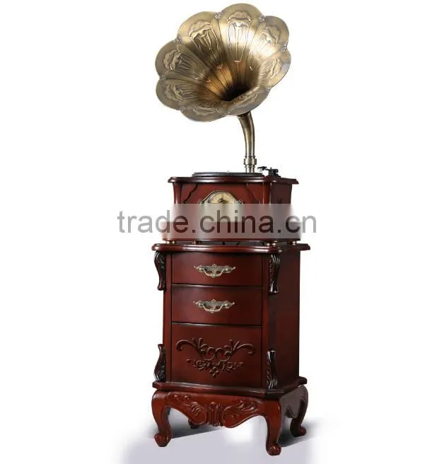 Home decoration classic multifunctional vinyl gramophone player with usb 2015