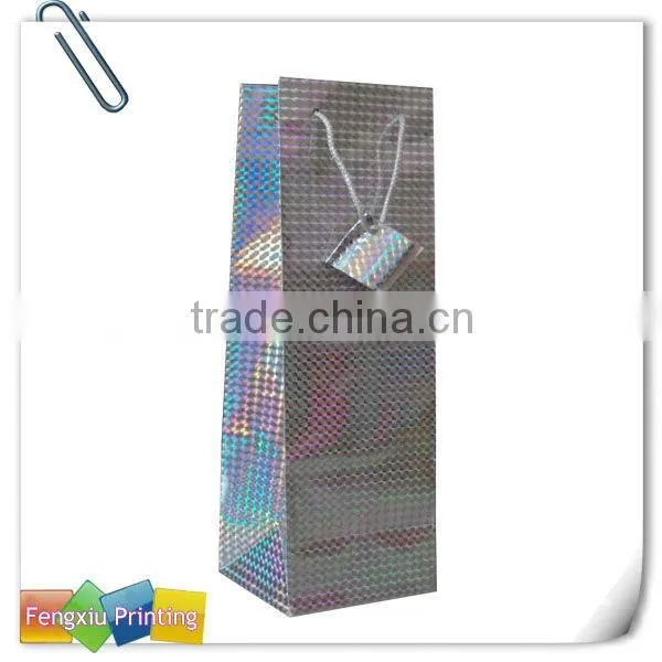 Brown Paper Wine Tote Bag with Tag