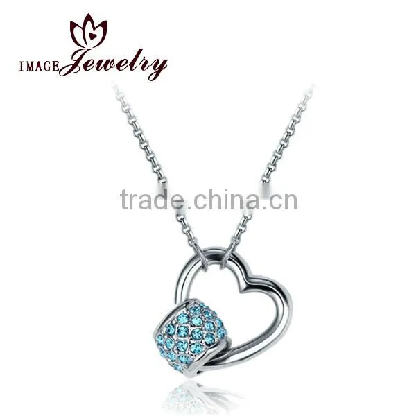 silver cz lovers necklace pendant for girl