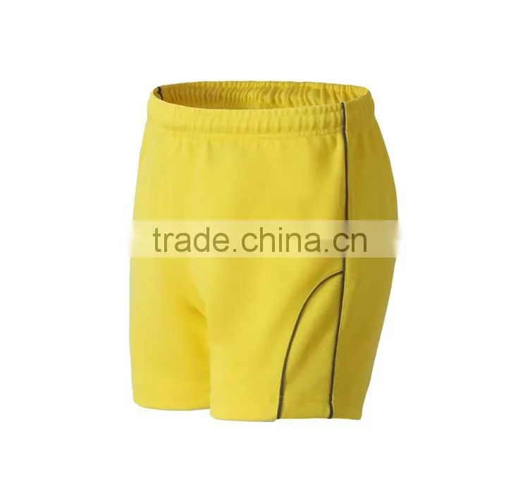custom wholesale cheap good sale yellow sport training shorts