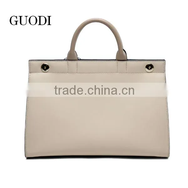 2015 fashion genunin leather handbag tote bag for ladies