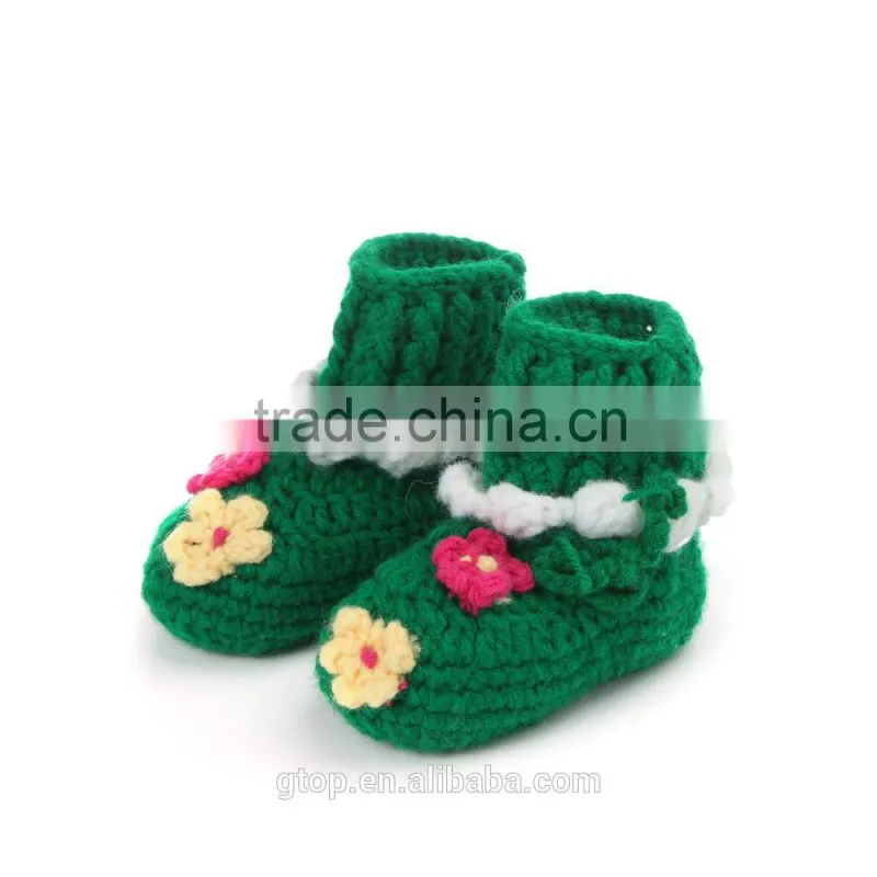 Baby Handmade Crochet Boots Shoes Supplier for 1-10 months old B-0025