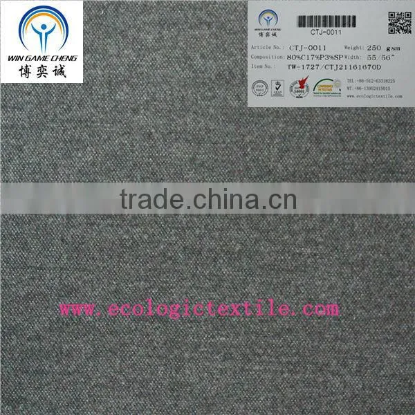 80% cotton 17%polyester blended 250gsm gray fabric for suit