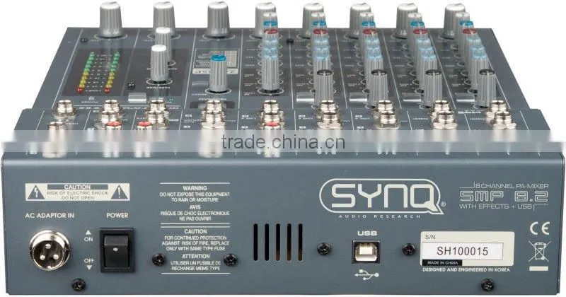PA Mixing Console With DSP Effect and USB In/Out with PC Recording