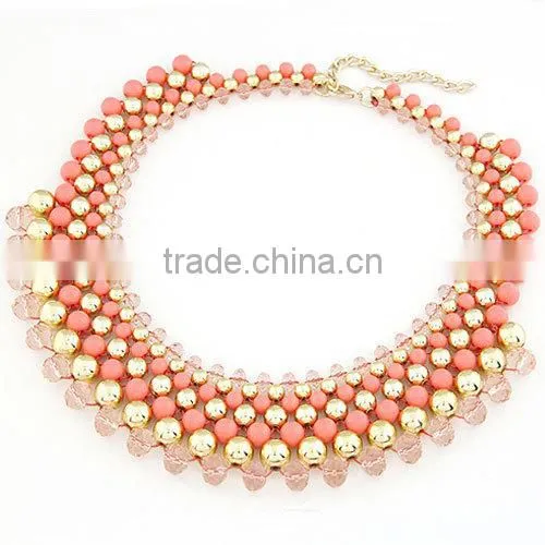 Fashion Jewelry Europe and America Fashion Elegant Shining All-match Crystal and Resin Alloy Charm& Statement Necklace in Stock