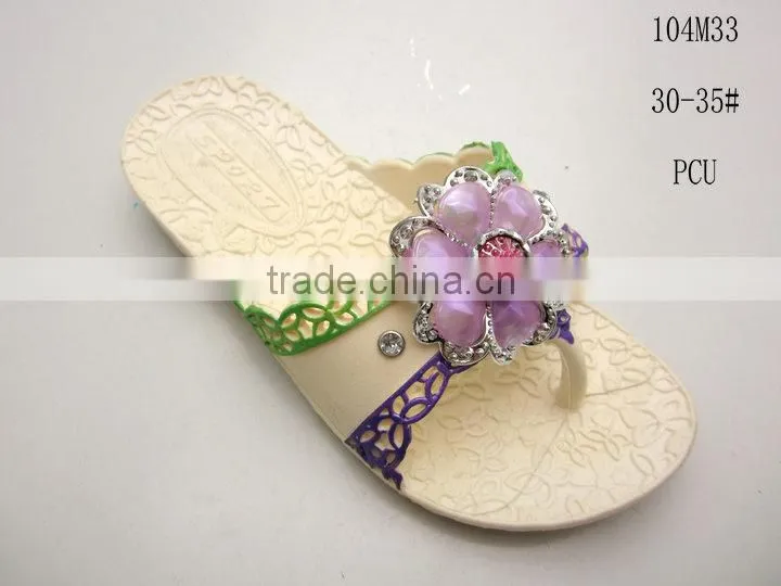 2014 New Designed and Fashion PCU+EVA Kids Slippers with cartoon