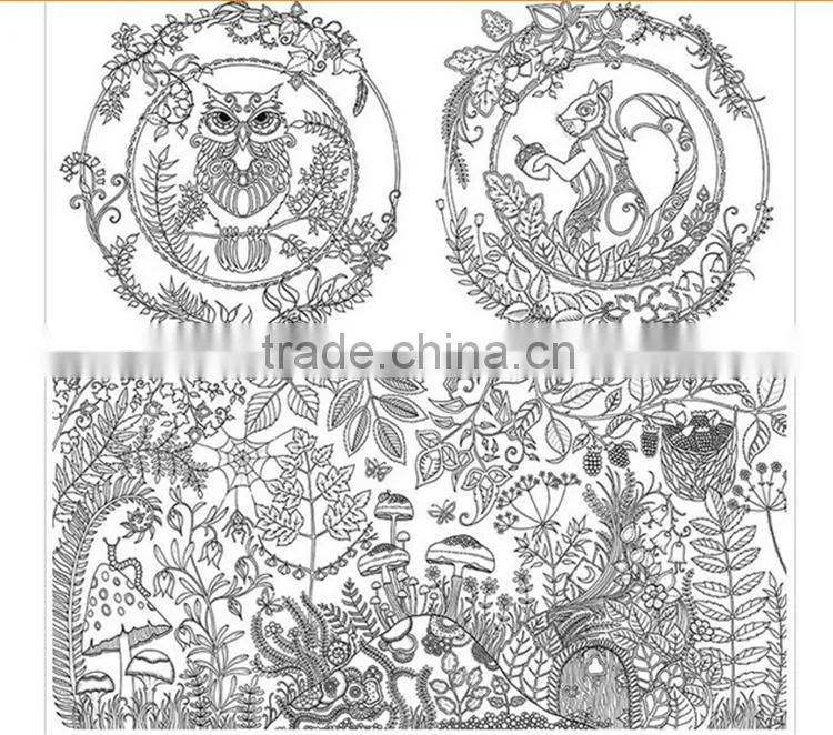 Wholesale An Inky Treasure Hunt and Enchanted Forest Coloring Book English Version Secret Garden Series