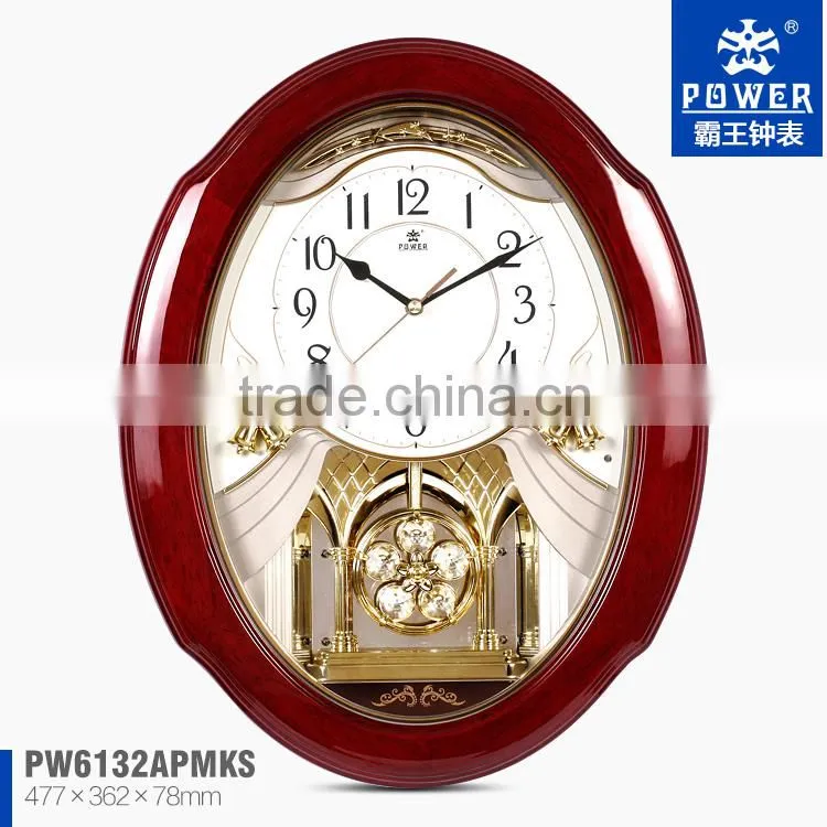 Plastic Case Decorative Pendulum Antique Modern Plastic Clock With 18 Music For Chiming And Sweep Quartz movement
