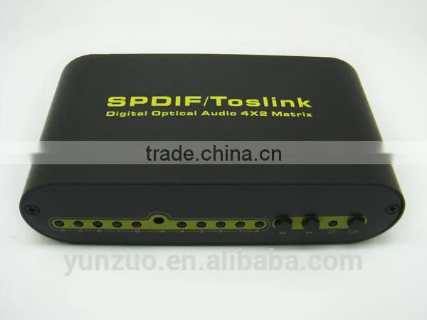 Newest 4x2 SPDIF matrix switch + Remote Control support 5.1 ch