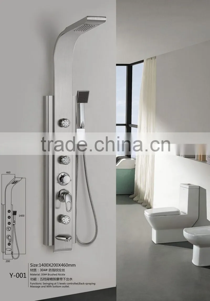 China supplier 304 stainless steel panel set shower column Y-001