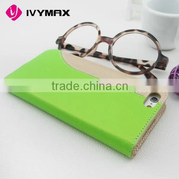 PU TPU 2 in 1 double color for apple iphone 6 stand leather wallet phone case