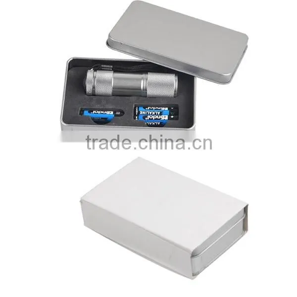 Free Laser Logo Aluminum Alloy Promotional 9 LED Fleshlight Torch
