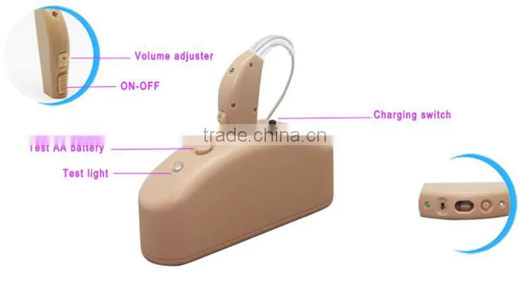 high quality travel portable rechargeable bte hearing aid