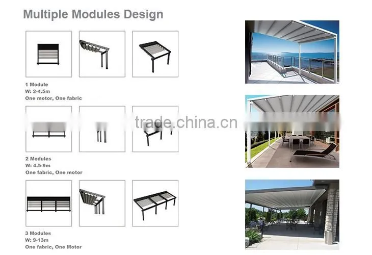 Retractable Pergola Shade/Retractable Pergola Patio Covers
