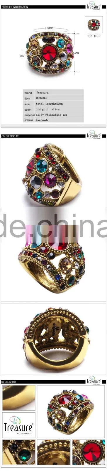 fashionable jewelry mix color charming jewelry vintage rings for women and men