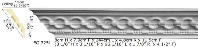 2015 High Quality Good price beautiful luxury Decorative pu Carving Cornice Mouldings