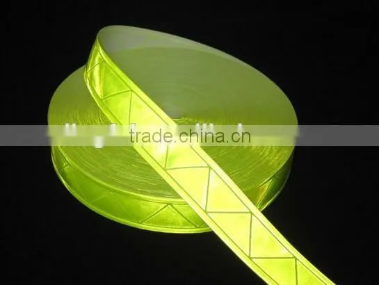 EN471 Fluorescent yellow V shape tape reflective PVC for bags