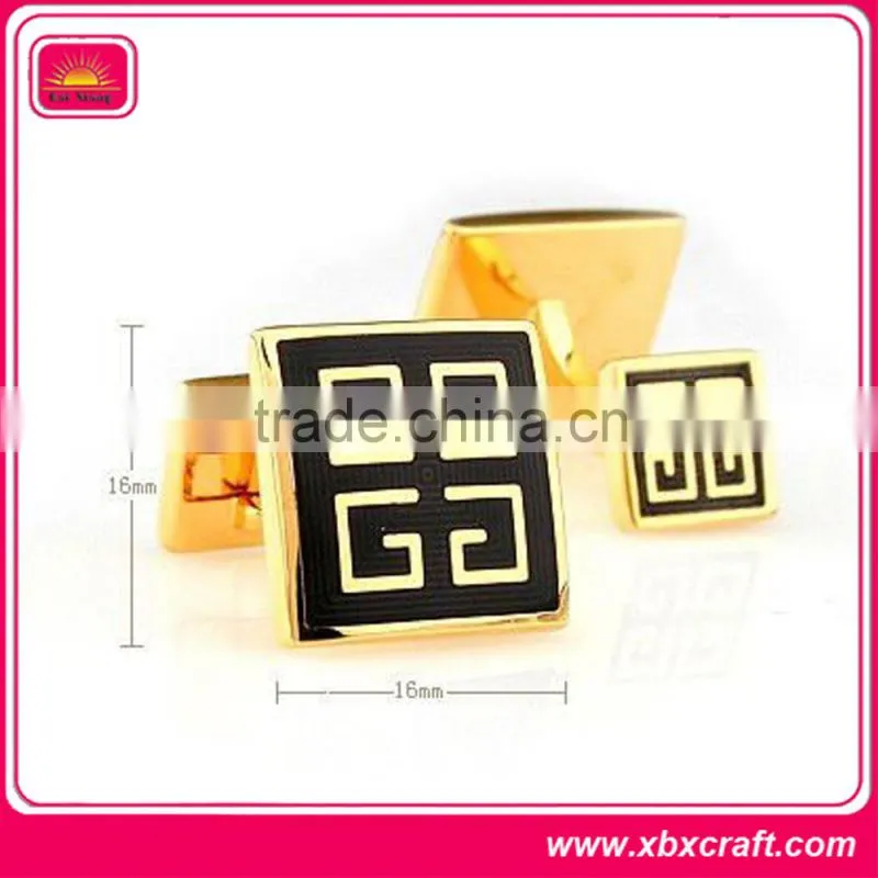 promotional fashion simple metal square cufflinks