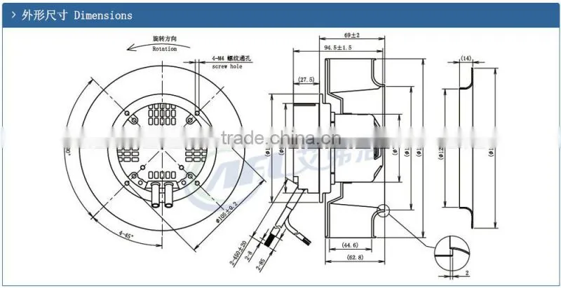190 Backward curved radial EC centrifugal fans