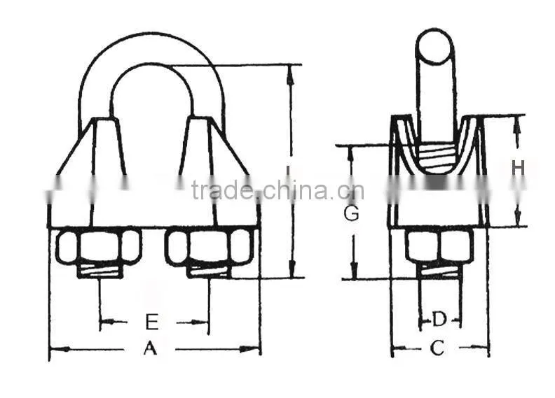 U.S. Type Galv. Mallealbe Wire Rope Clips